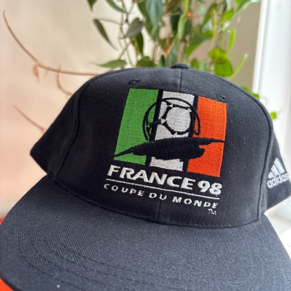 vintage 1998 France World Cup Coupe du Monde IRELAND SCRIPT Adidas hat NWT socce - Picture 2 of 11